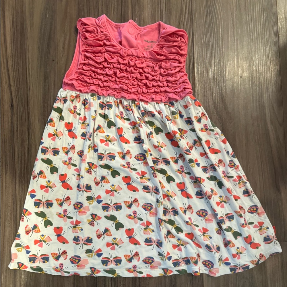 Magnetic Me Kids Dress with Butterfly Print